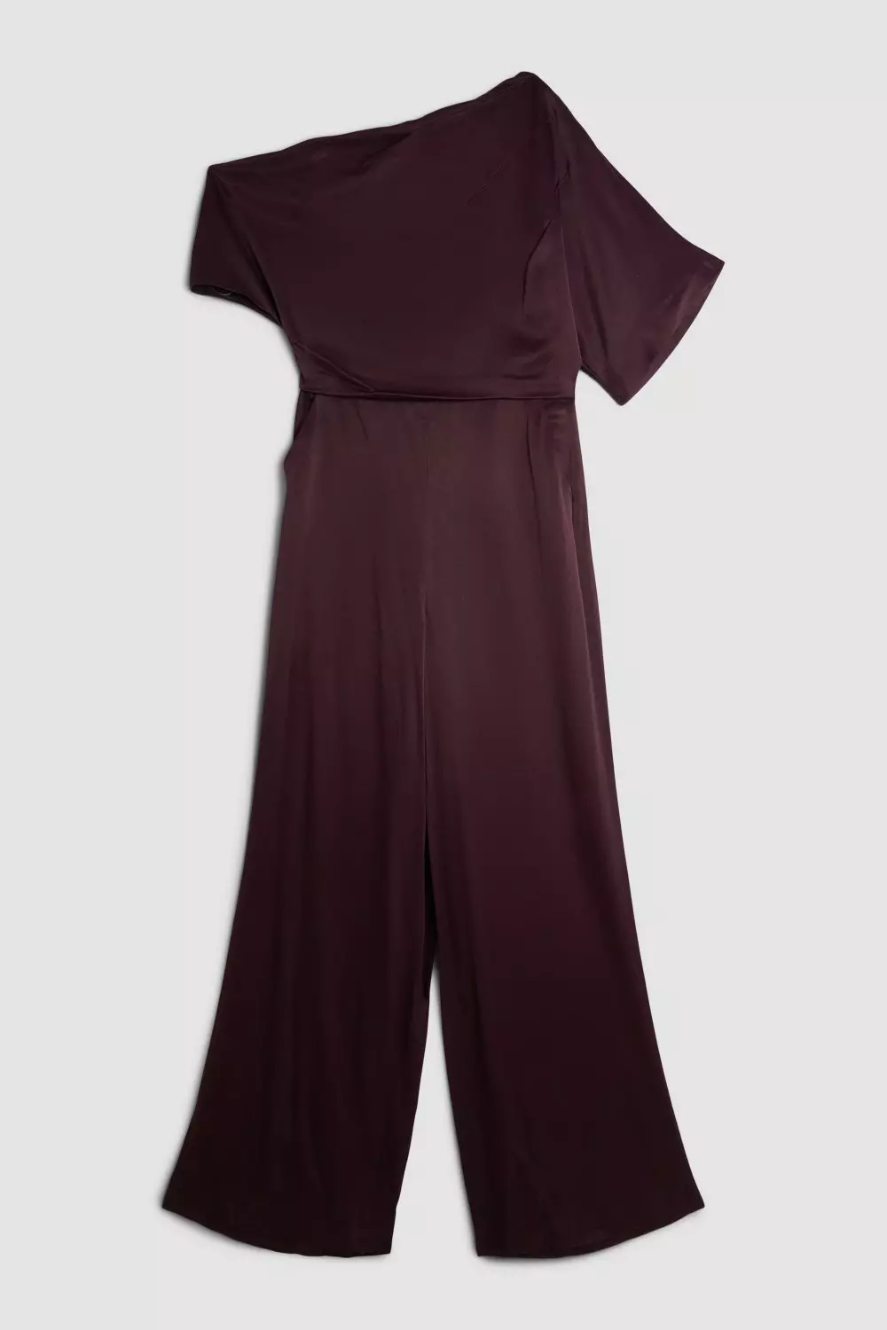 Viscose Satin Back Crepe Off Shoulder Jumpsuit | Karen Millen