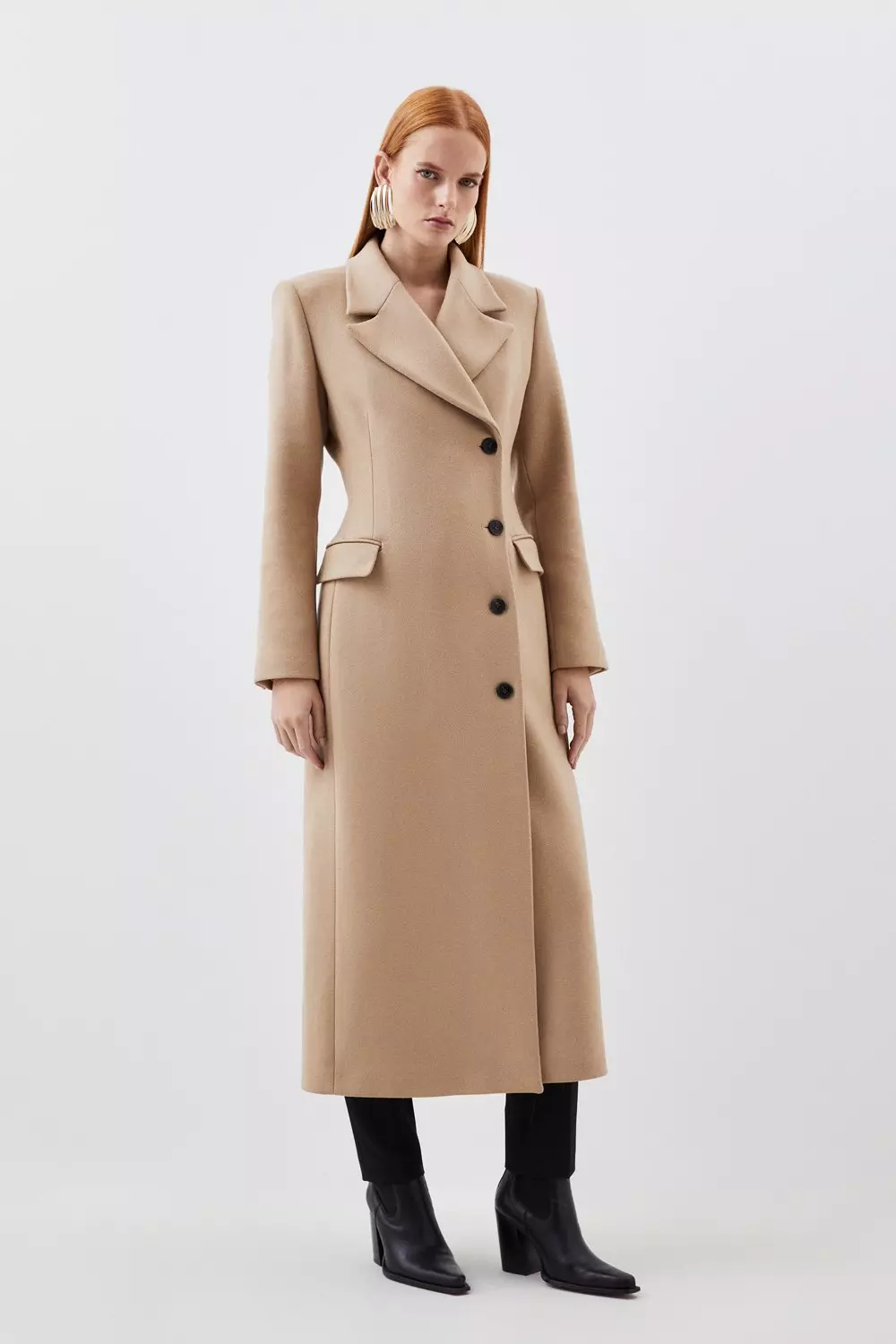 Karen millen discount camel wool coat