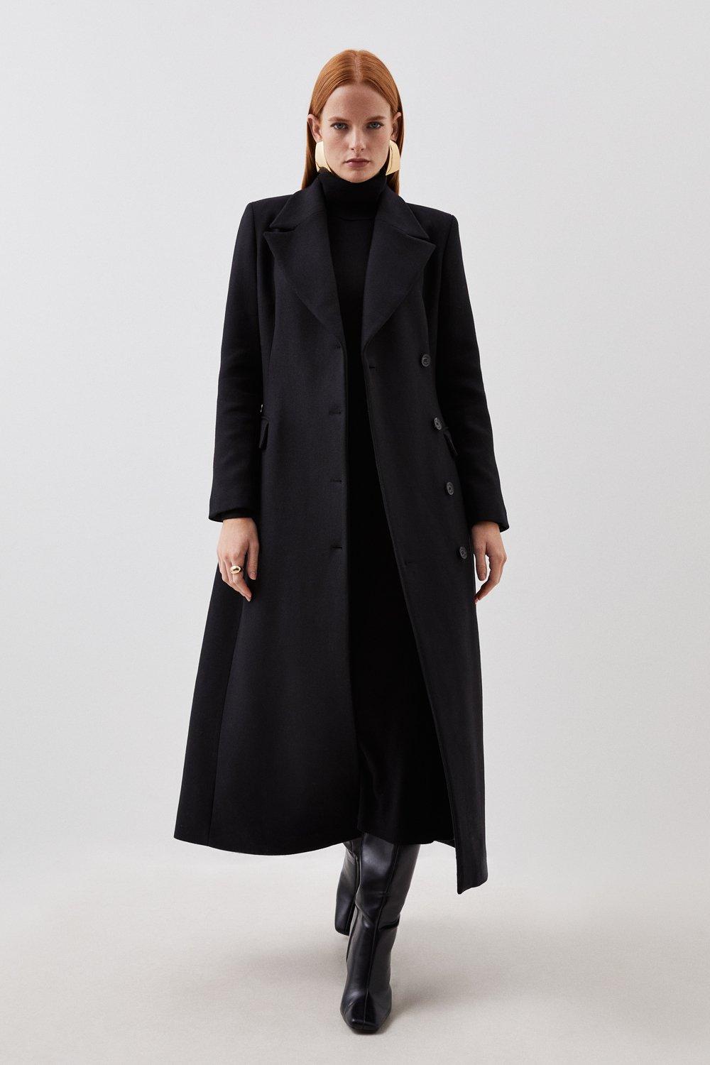 Italian Manteco Wool Blend Tailored Single Breasted Maxi Coat