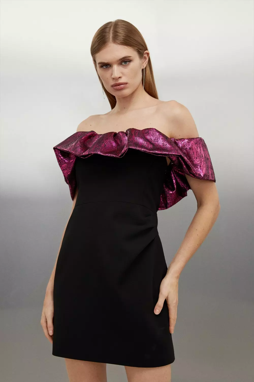 Ruffle hotsell fitted dress