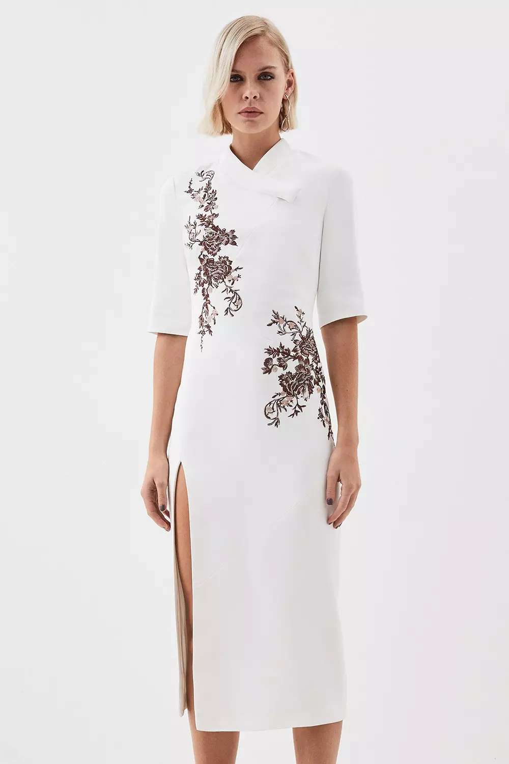 Karen millen embroidered pencil sale dress