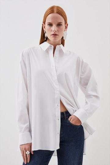 White Tailored Pleated Back Detail Shirt