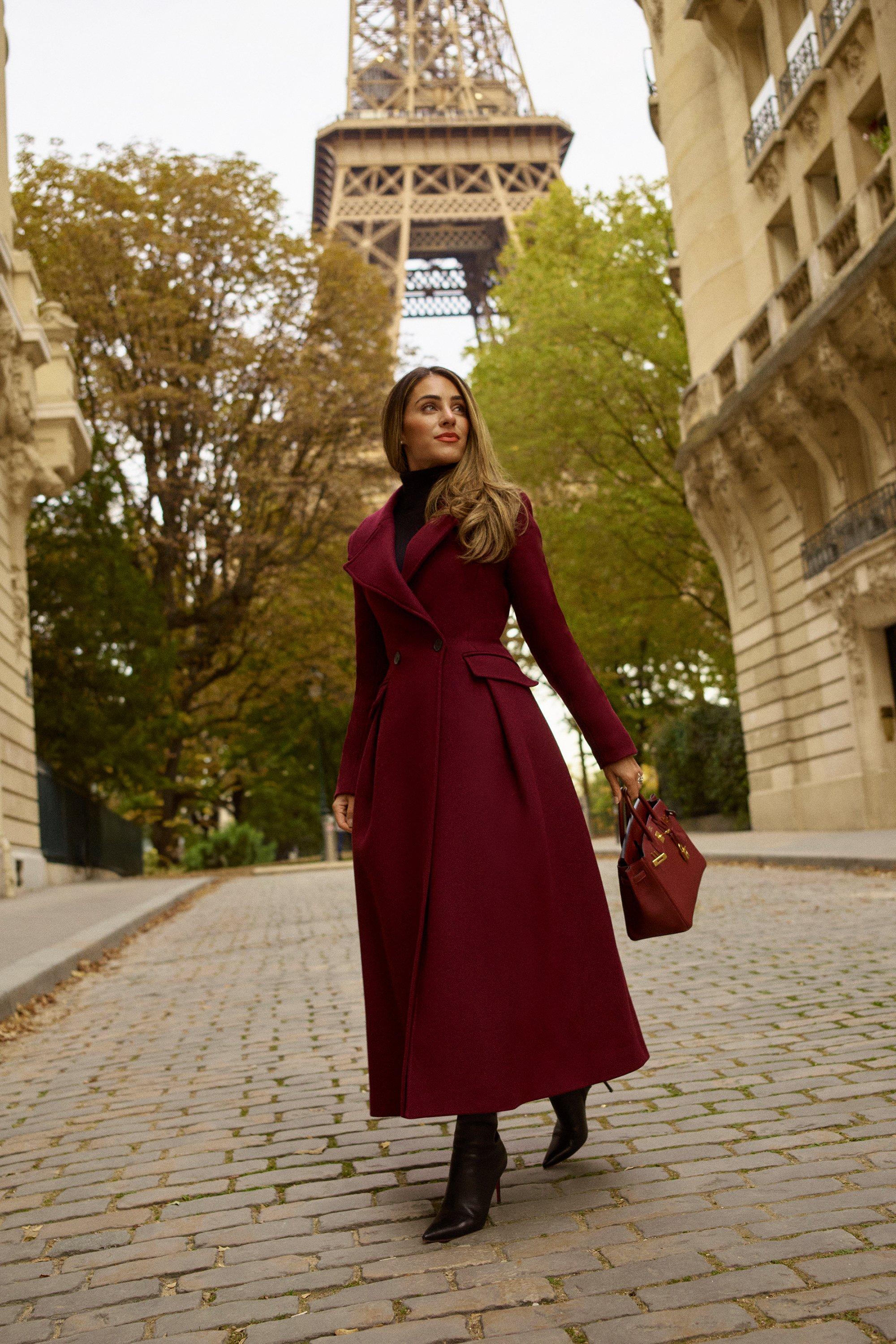 Karen millen cheap red wool coat