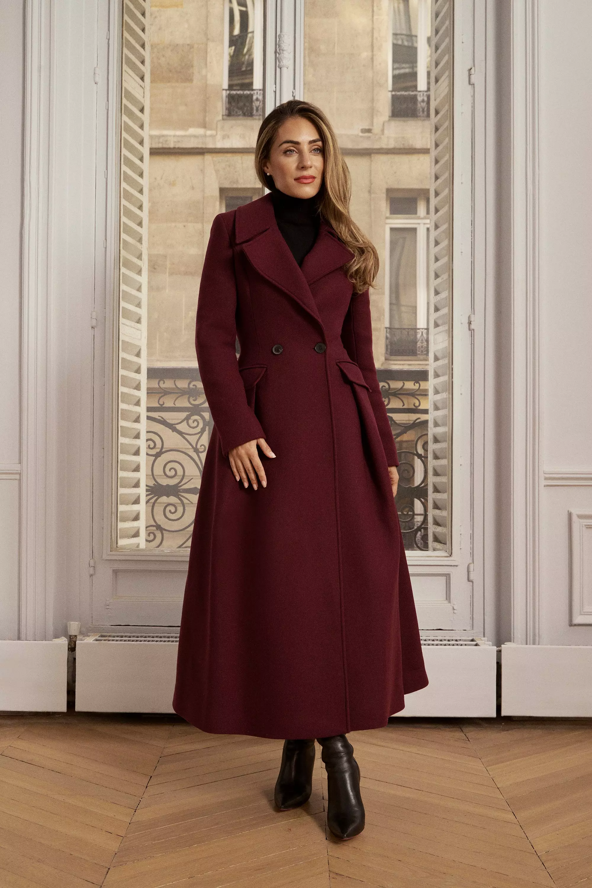 Long hot sale skirted coat