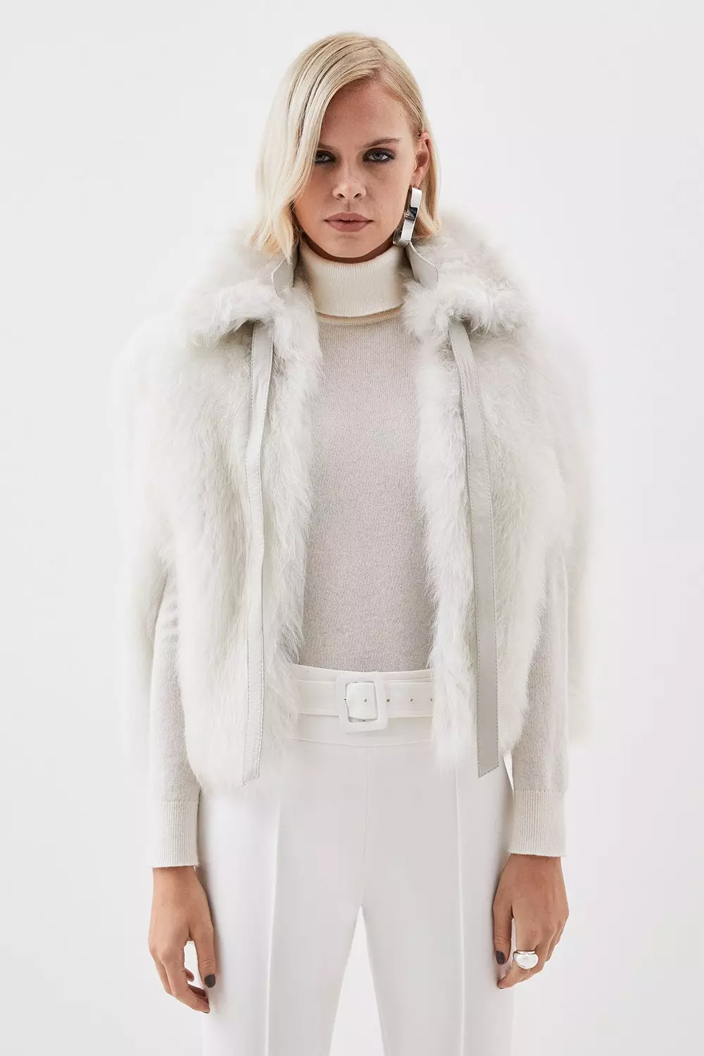 White faux outlet fur jacket australia