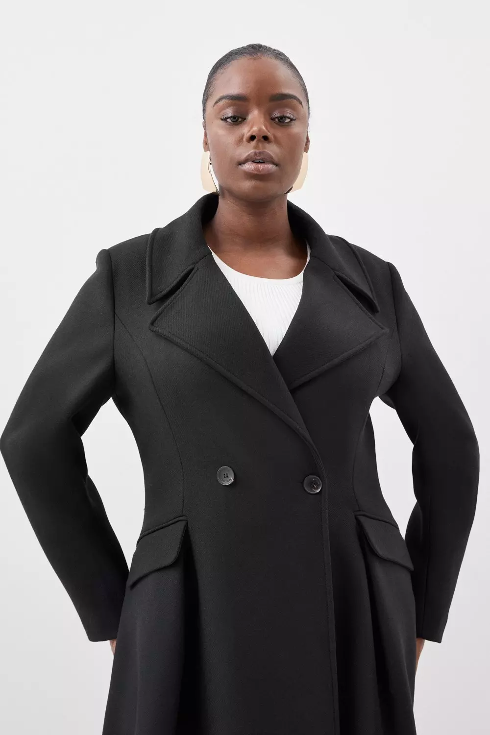 Plus size hot sale skirted peacoat