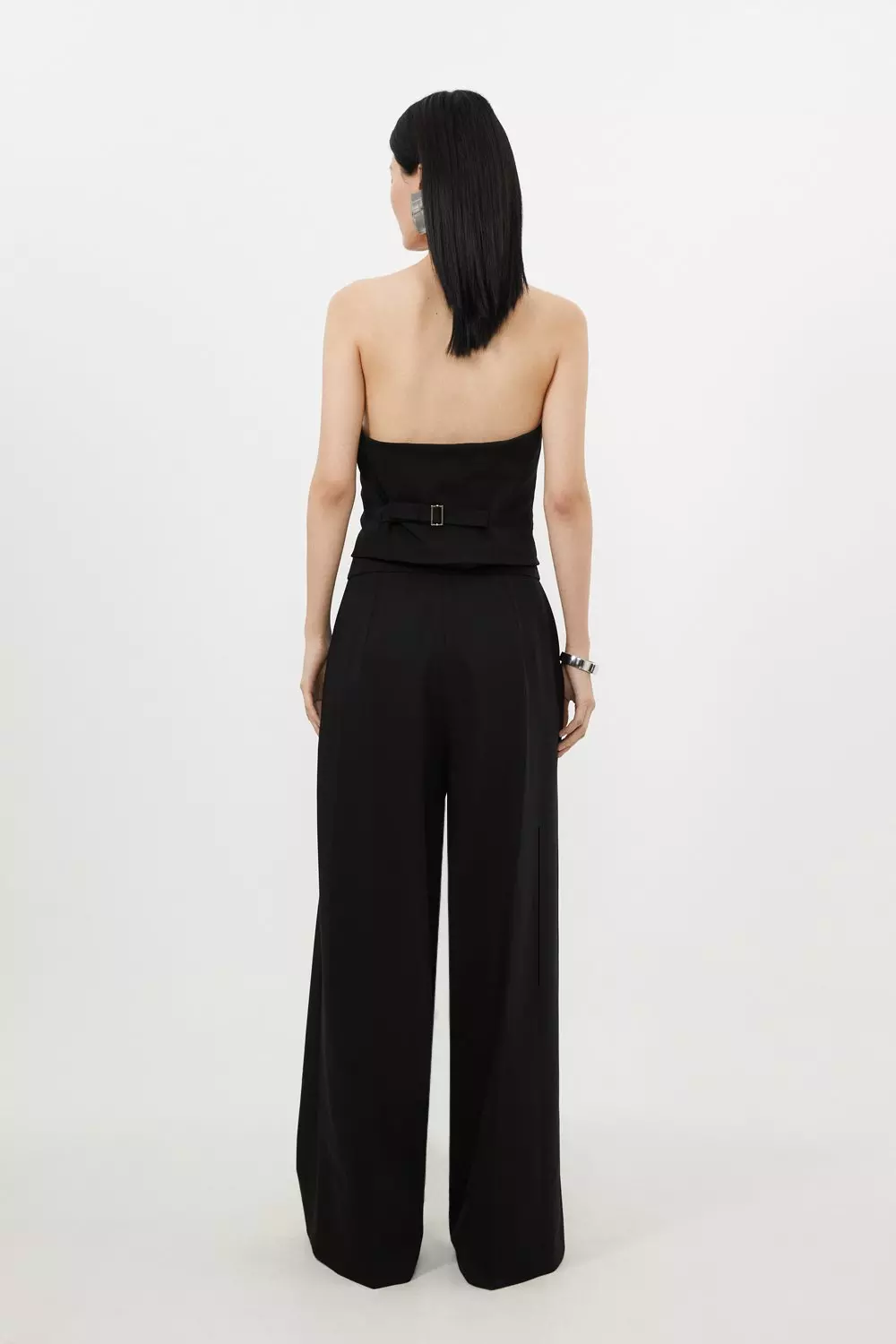 Tailored Bandeau Button Detail Jumpsuit | Karen Millen