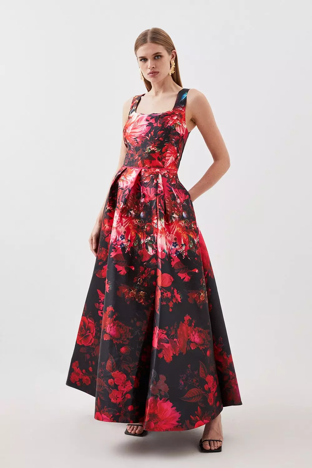 Printed 2025 satin dress