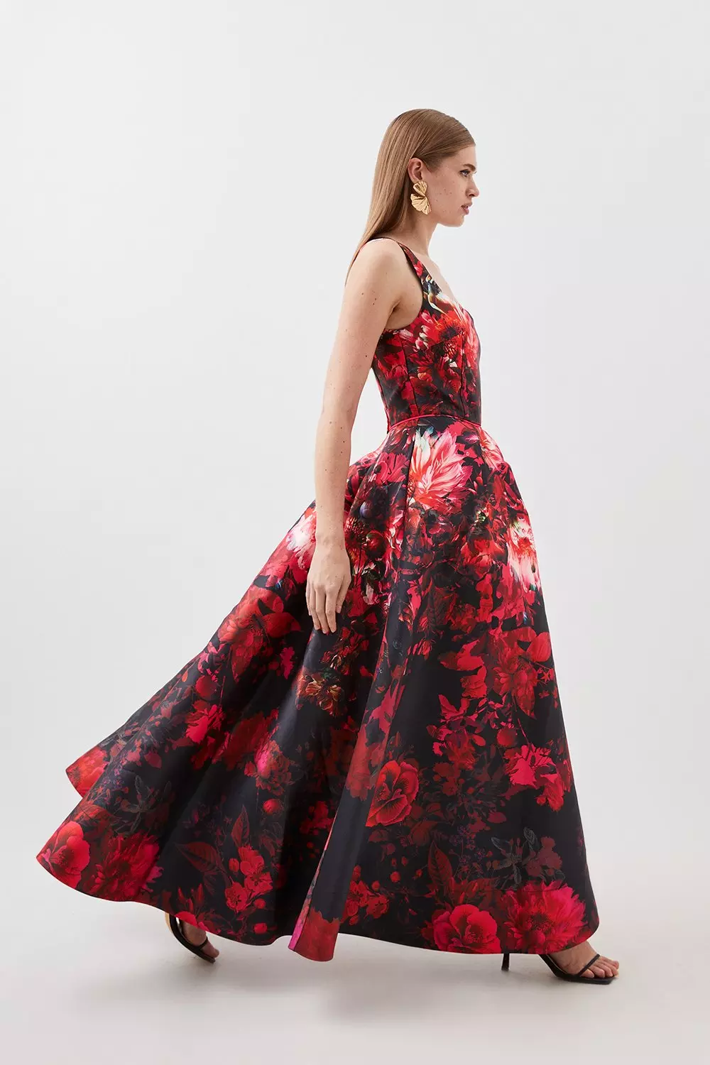 Long floral prom clearance dresses