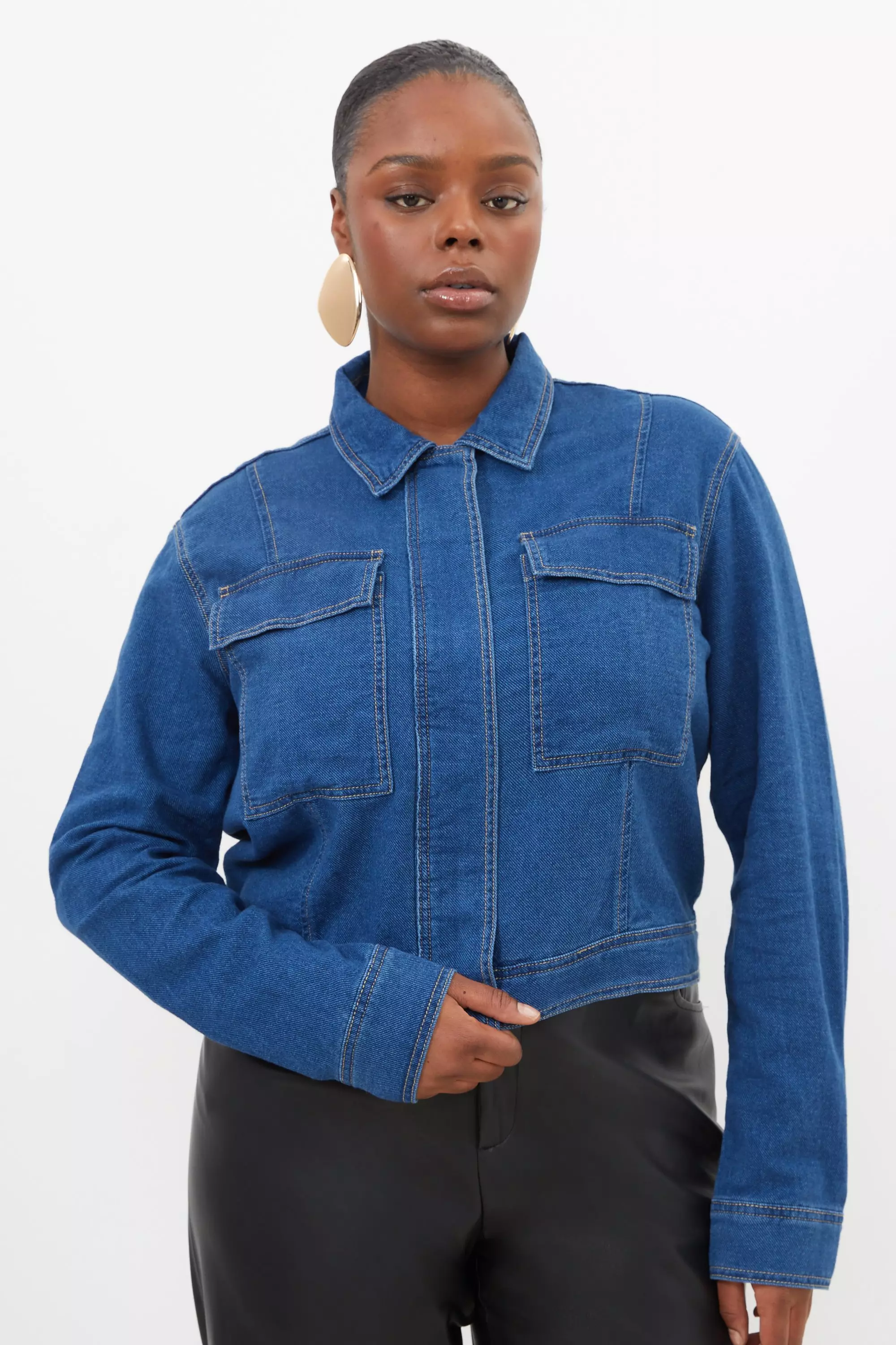 Plus oversized sale denim jacket