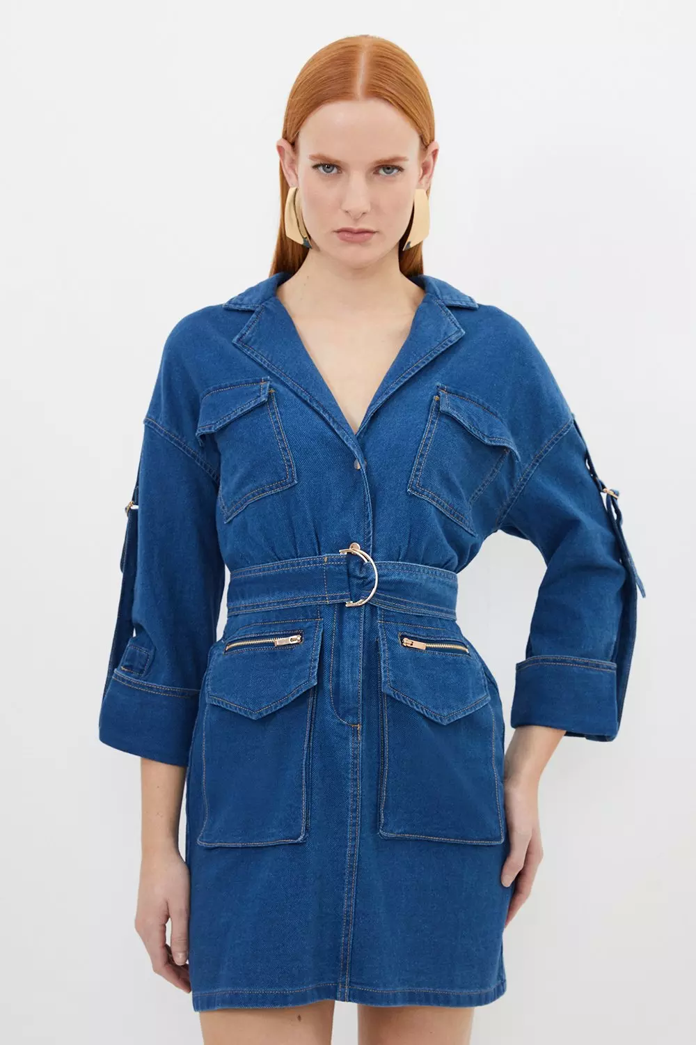 Karen millen shop denim utility dress