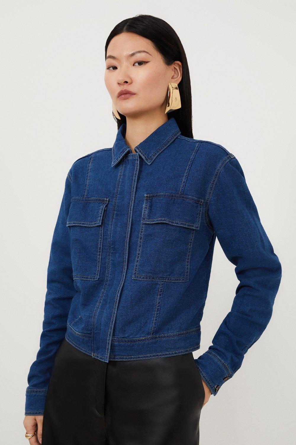 Denim Woven Boxy Jacket