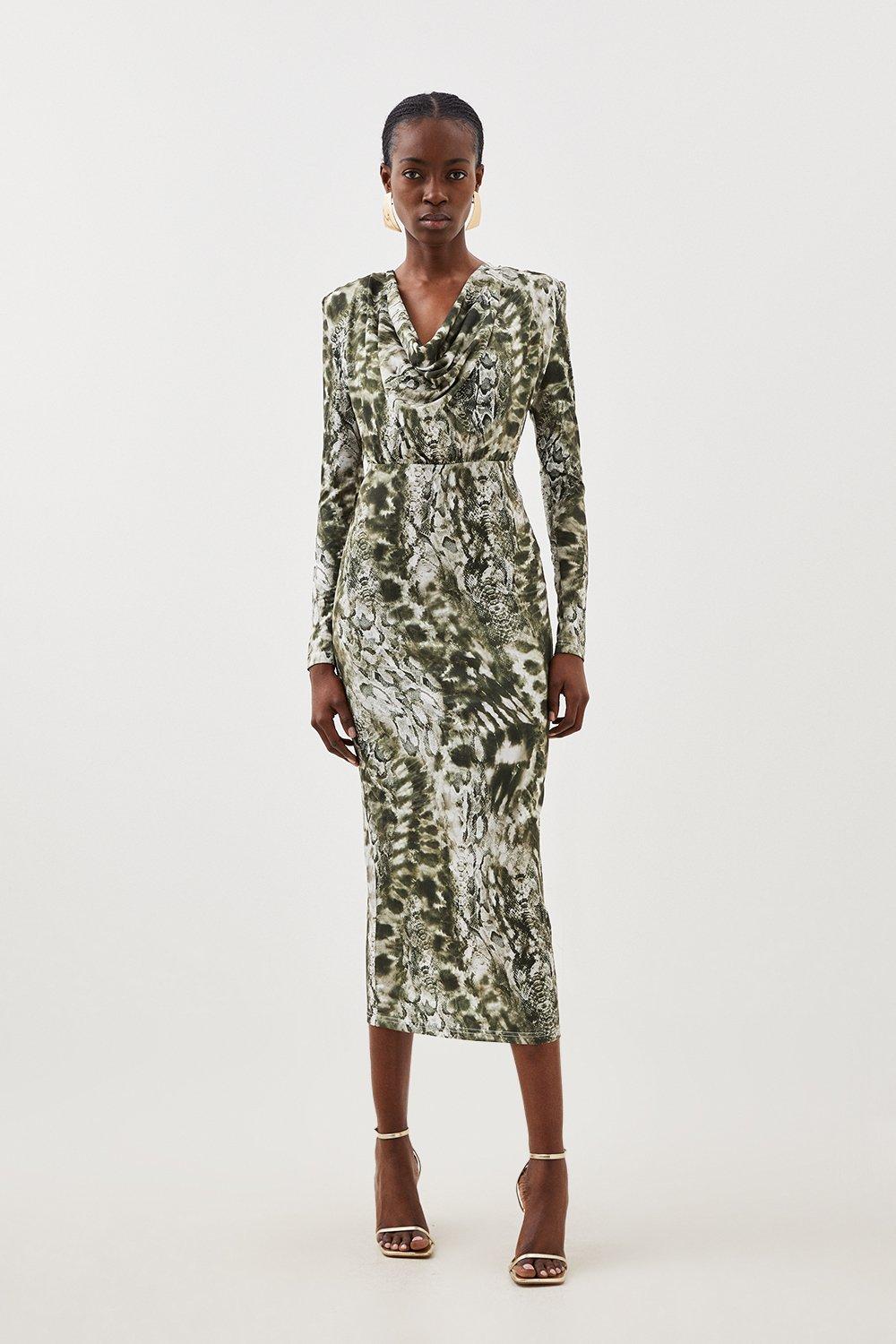 Zara snake store print dress long