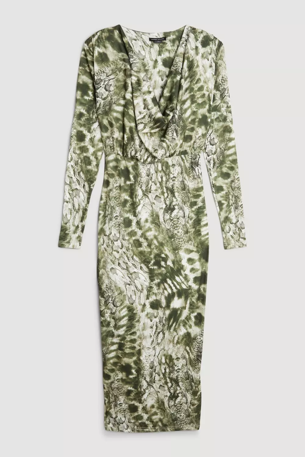 Forever unique green outlet snake tie midi dress