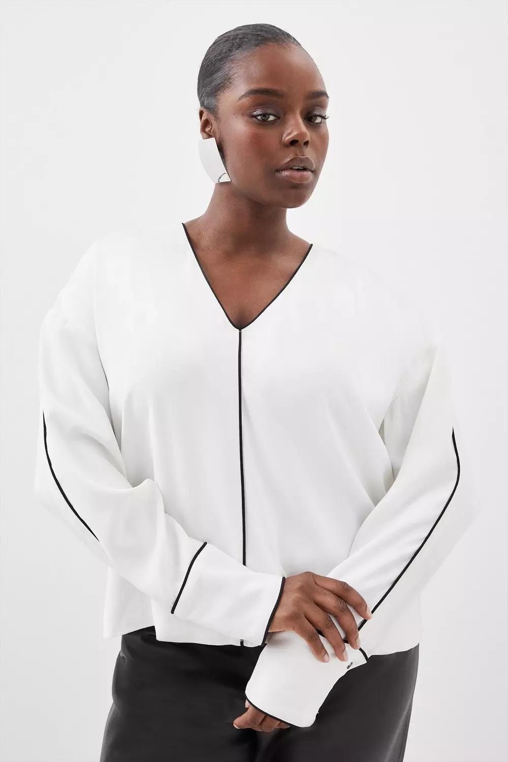 plus size ivory blouse