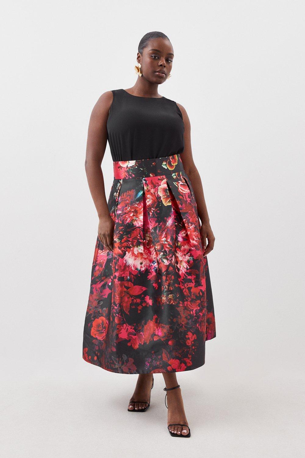 Floral skirt hotsell tea length