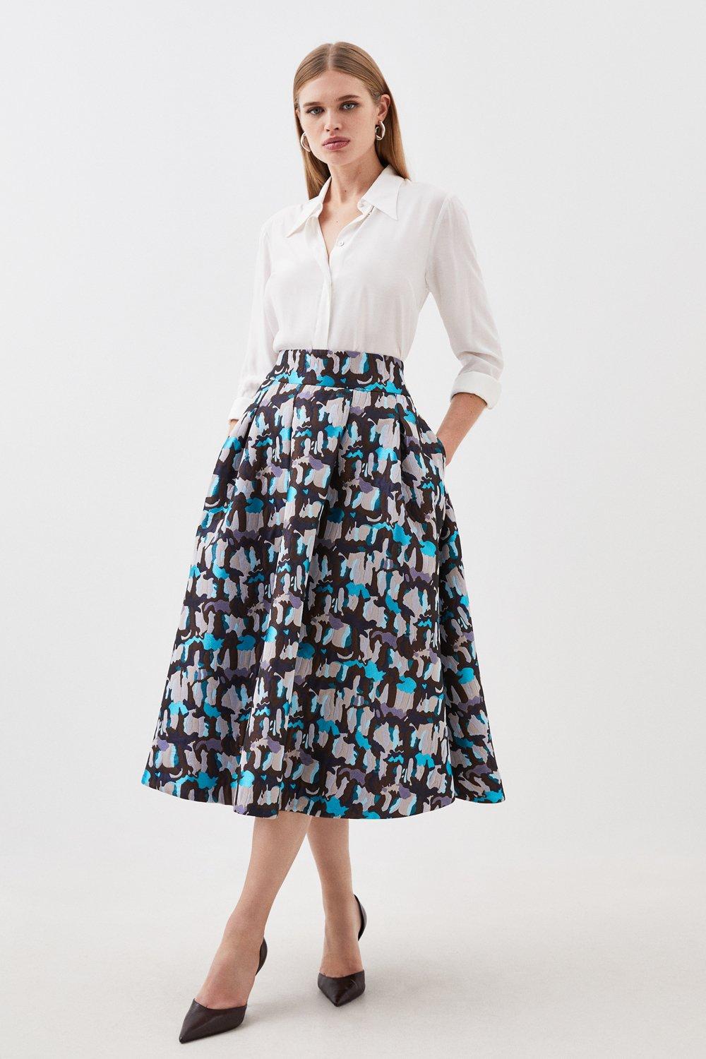 Mid length tailored skirts sale