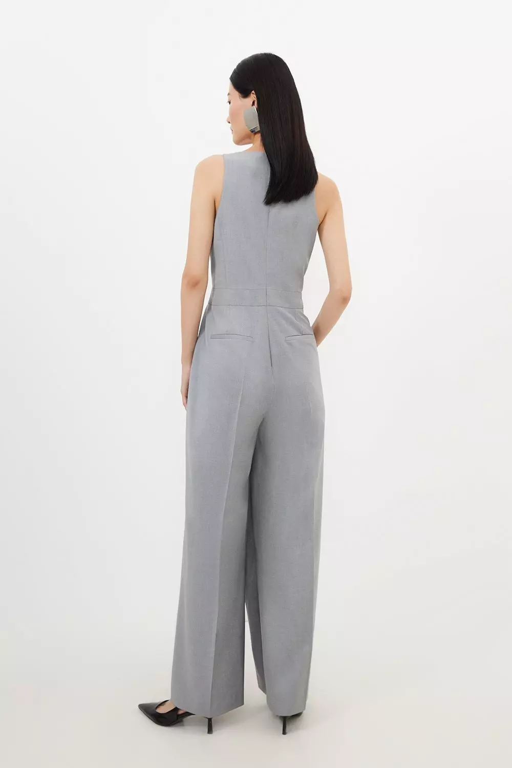 Tailored Wool Blend Wide Leg Pants | Karen Millen