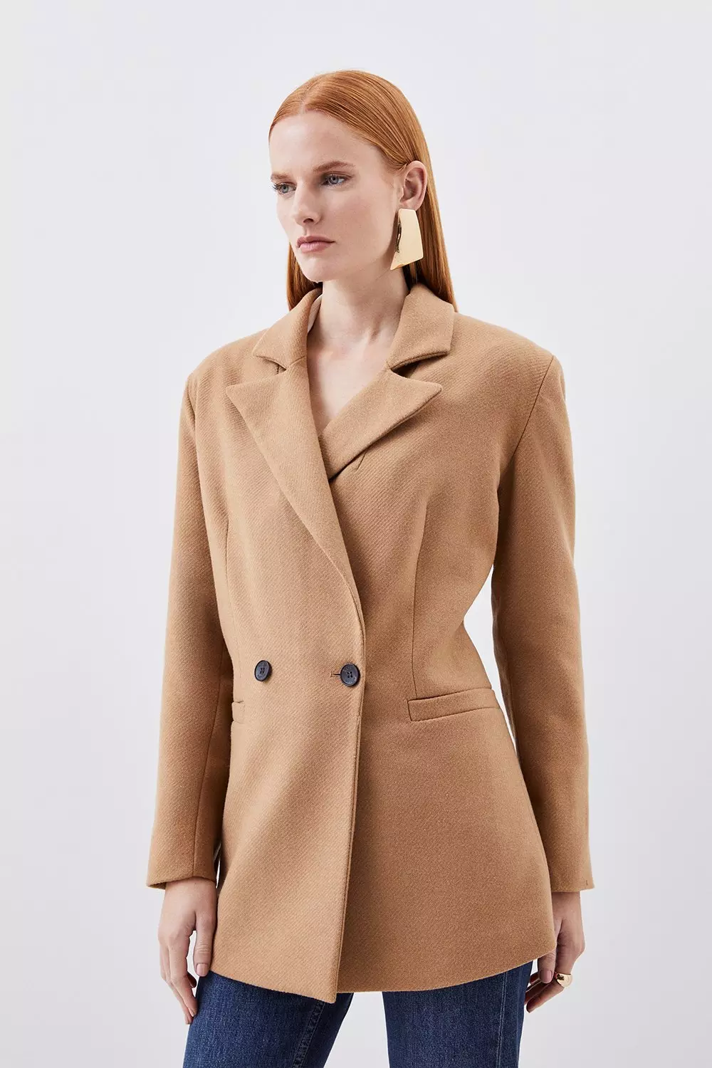 Karen millen camel tailored coat sale