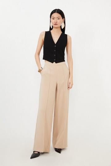 Tailored Wide Leg Trousers camel
