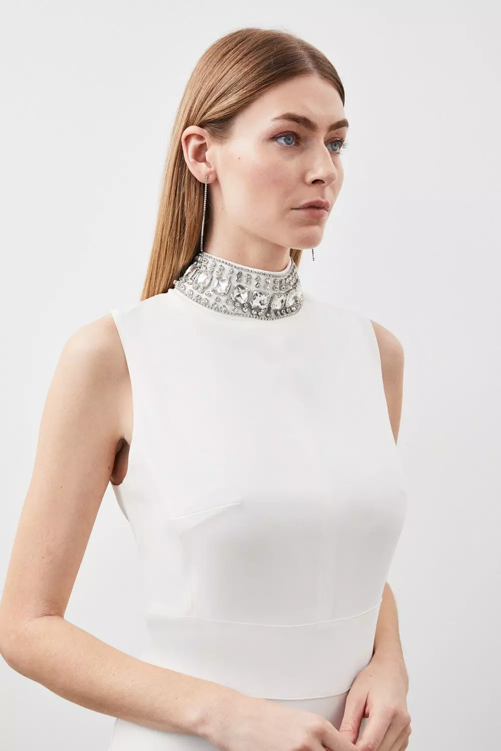 Karen millen clearance jewelled neckline dress