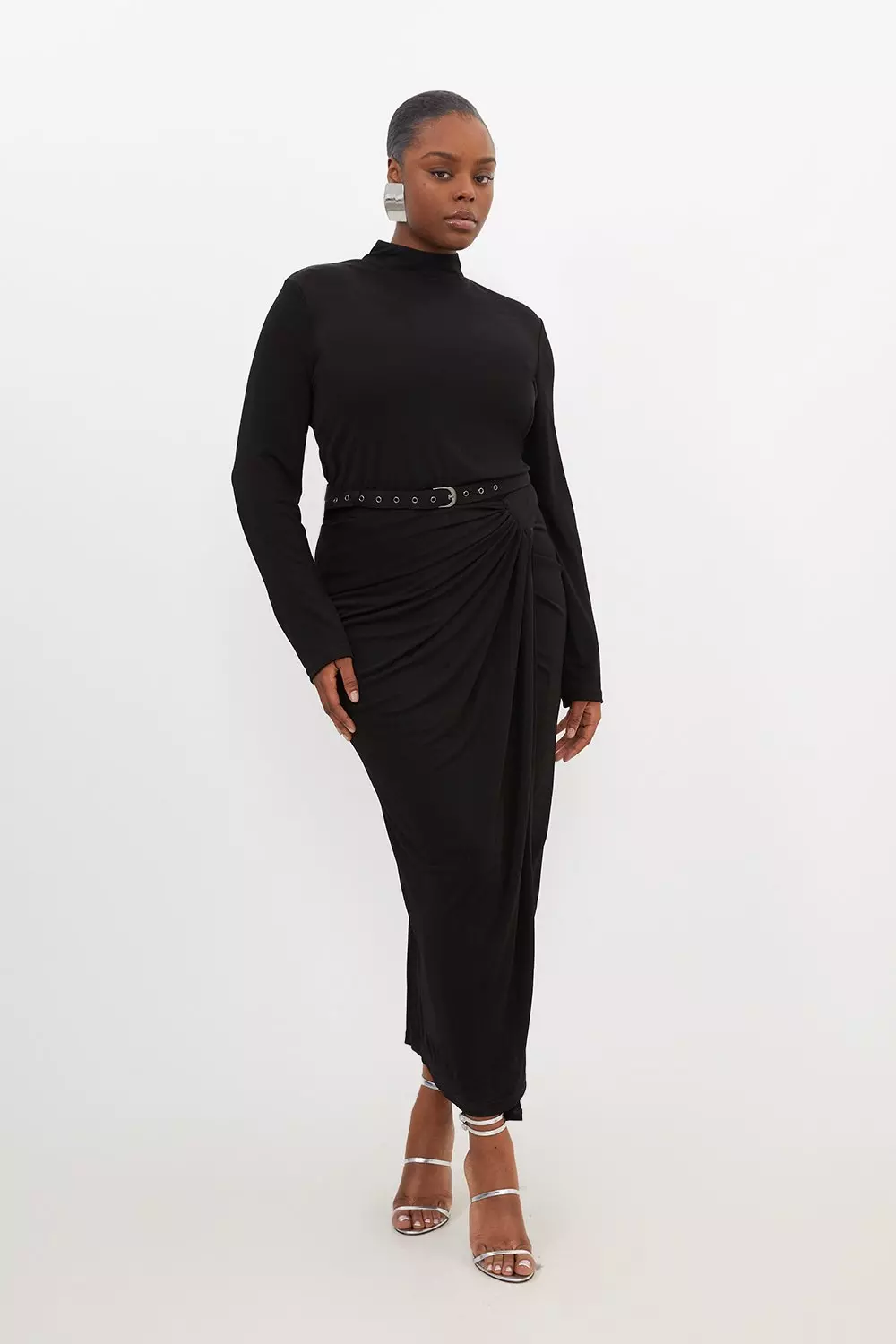 Plus Ruched Waist Maxi Dress