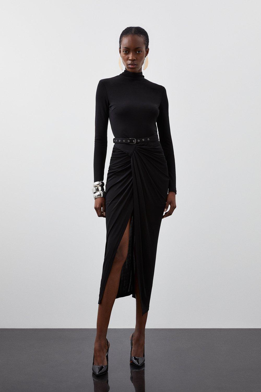  Youllyuu Solid Ruched V-Neck Dress Long Sleeve Summer Celebrity  Party Midi Dress Black S : Clothing, Shoes & Jewelry