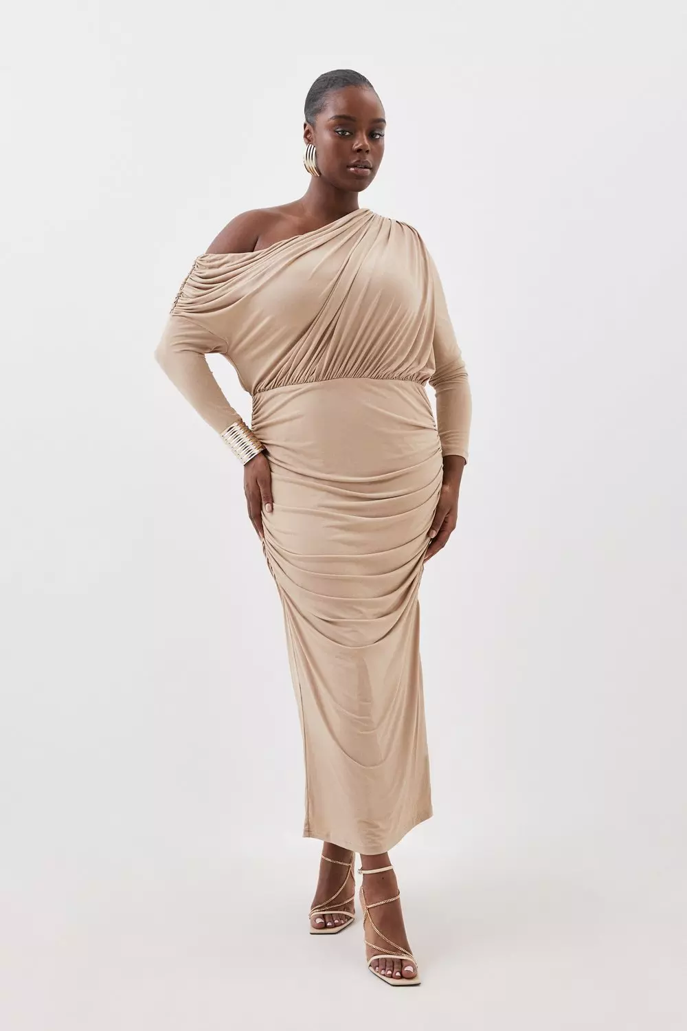 Plus size shop asymmetrical dress