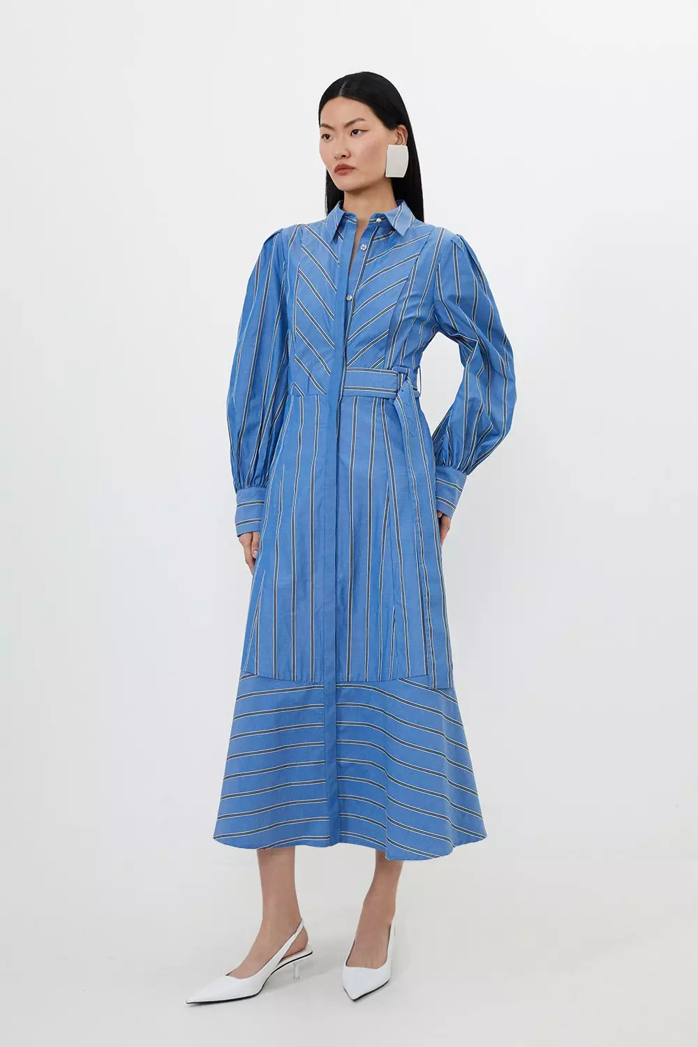 Karen millen cheap striped shirt dress