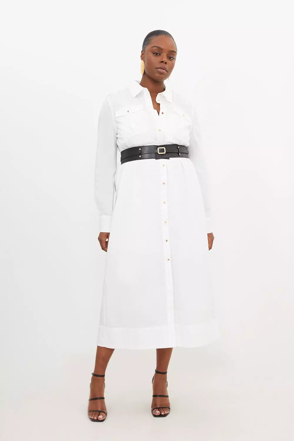 Karen millen clearance white belted dress