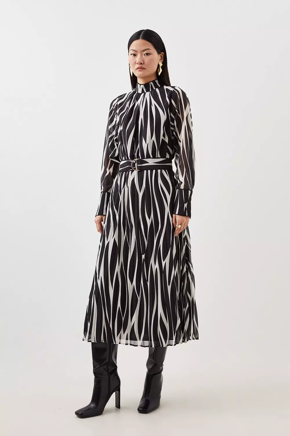 Karen millen zebra store print shirt dress