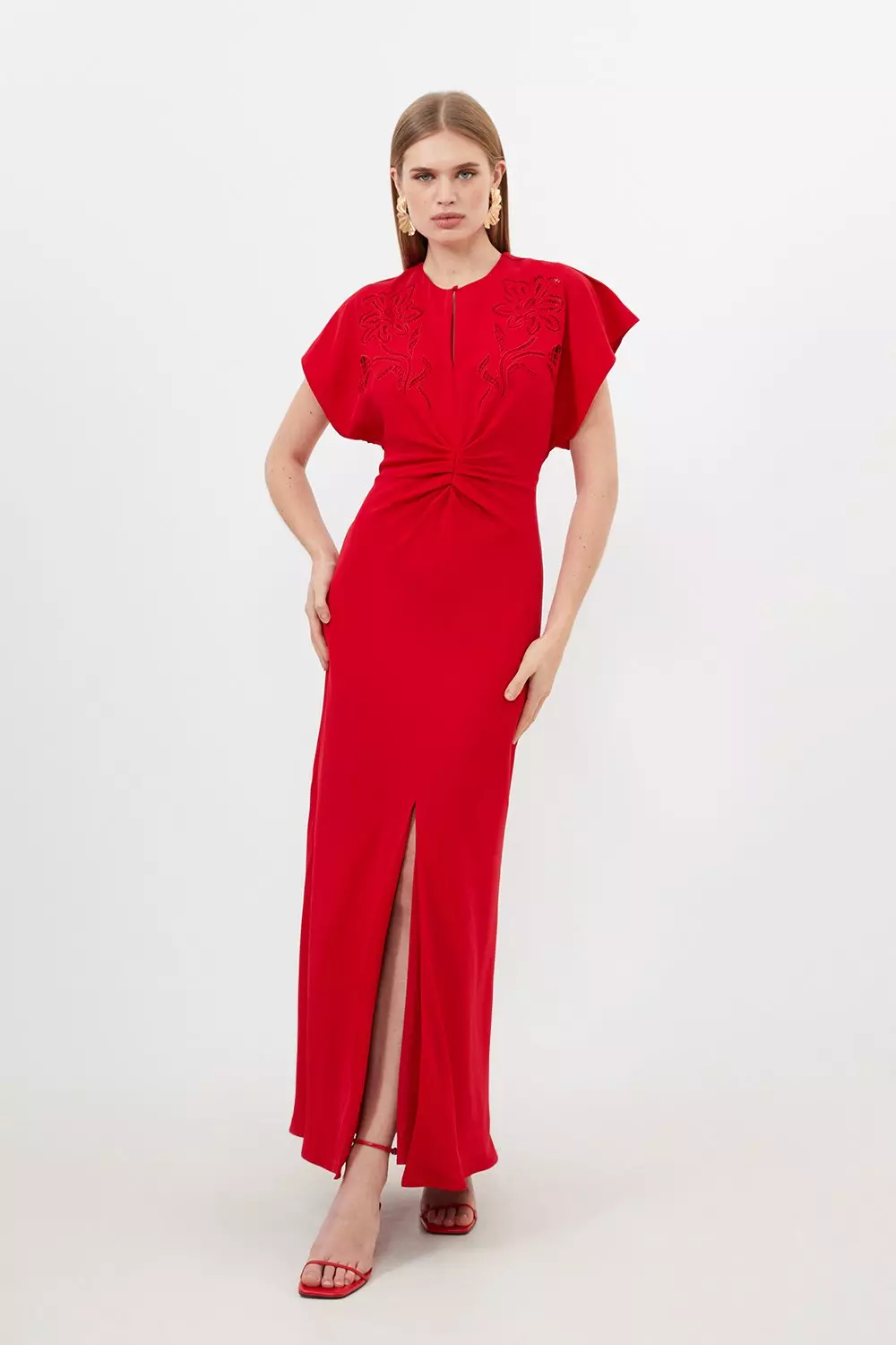 Karen millen shop red maxi dress