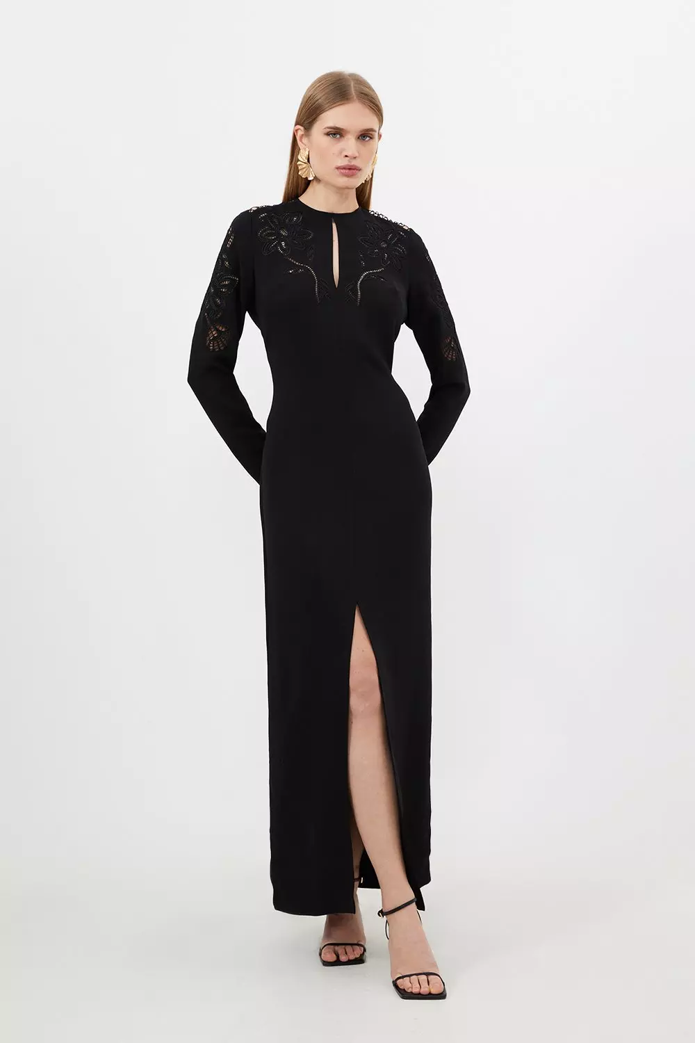 Karen millen black maxi dress sale