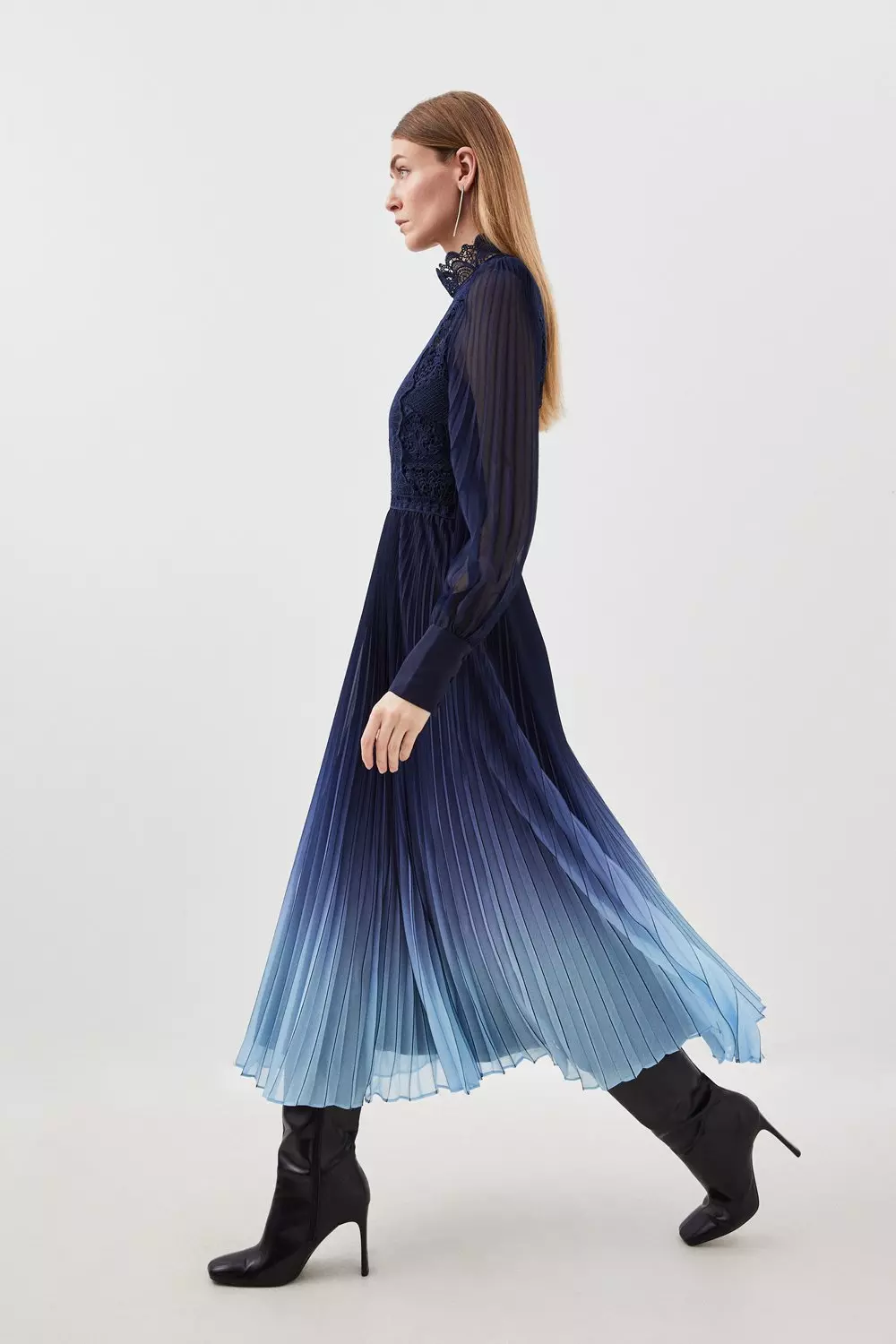 Karen millen hotsell blue pleated dress