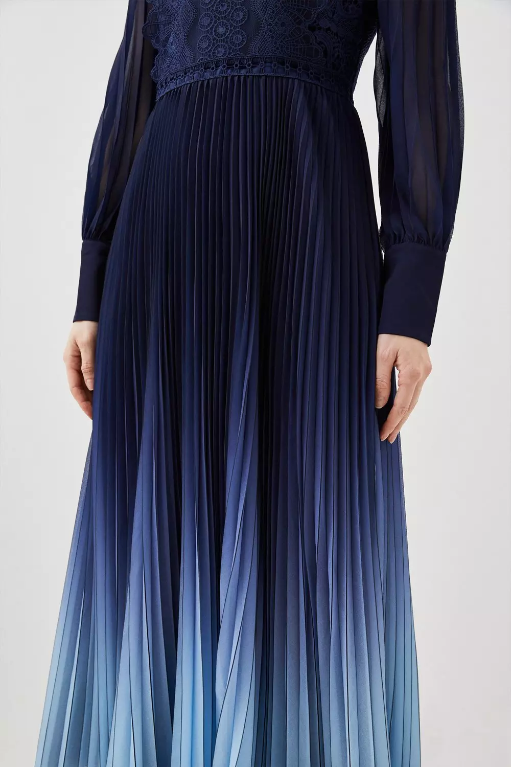 Ombre maxi dress with clearance sleeves