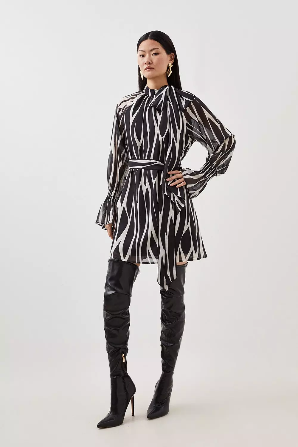 Karen millen zebra print cheap shirt dress