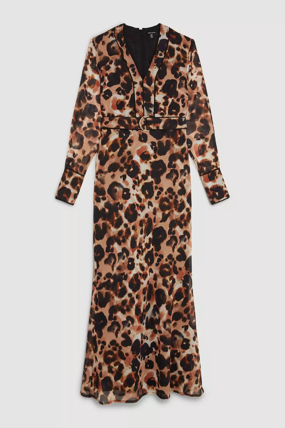 Tall Blurred Animal Pleated Georgette Woven Midaxi Dress | Karen