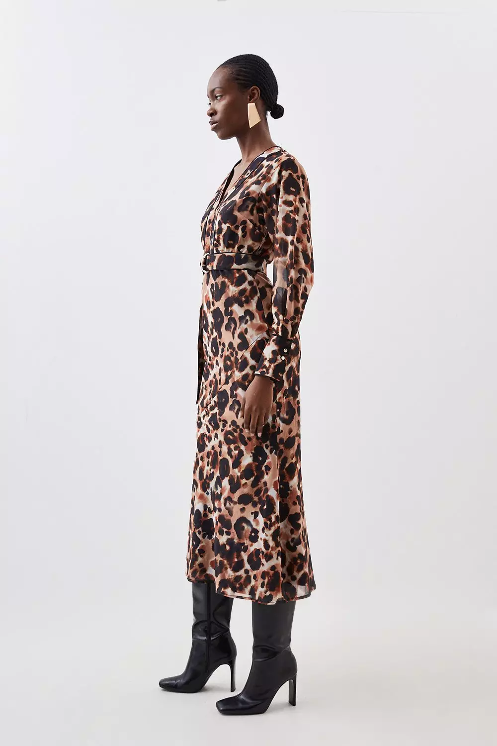 Animal print pleated store dress