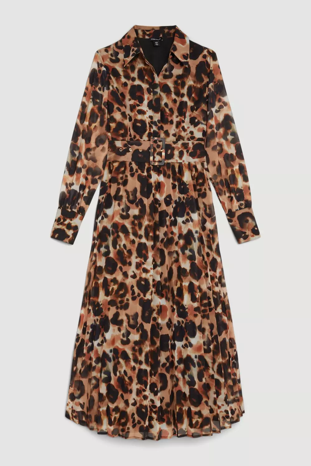 Leopard georgette hot sale shirtdress