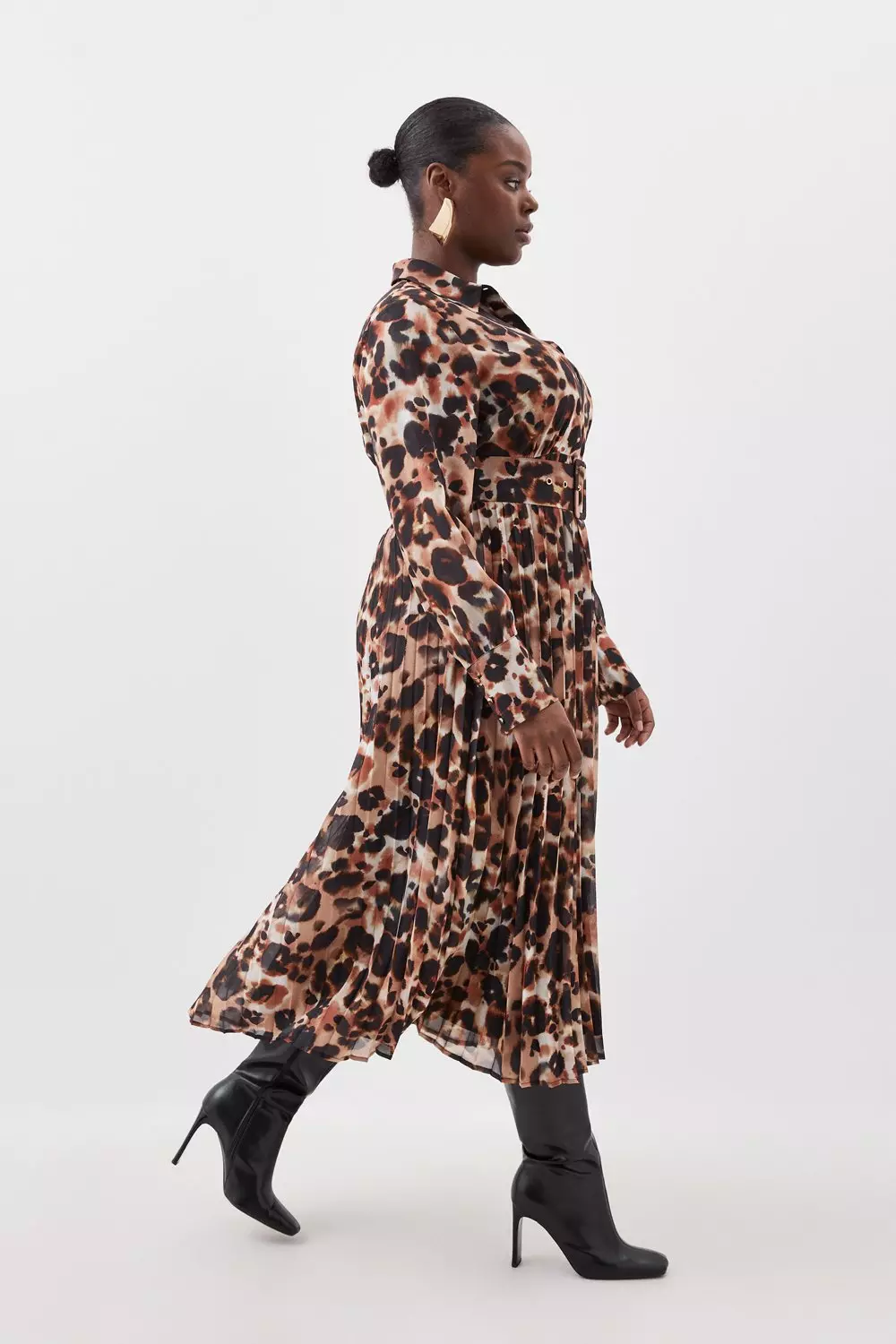 Leopard store georgette shirtdress