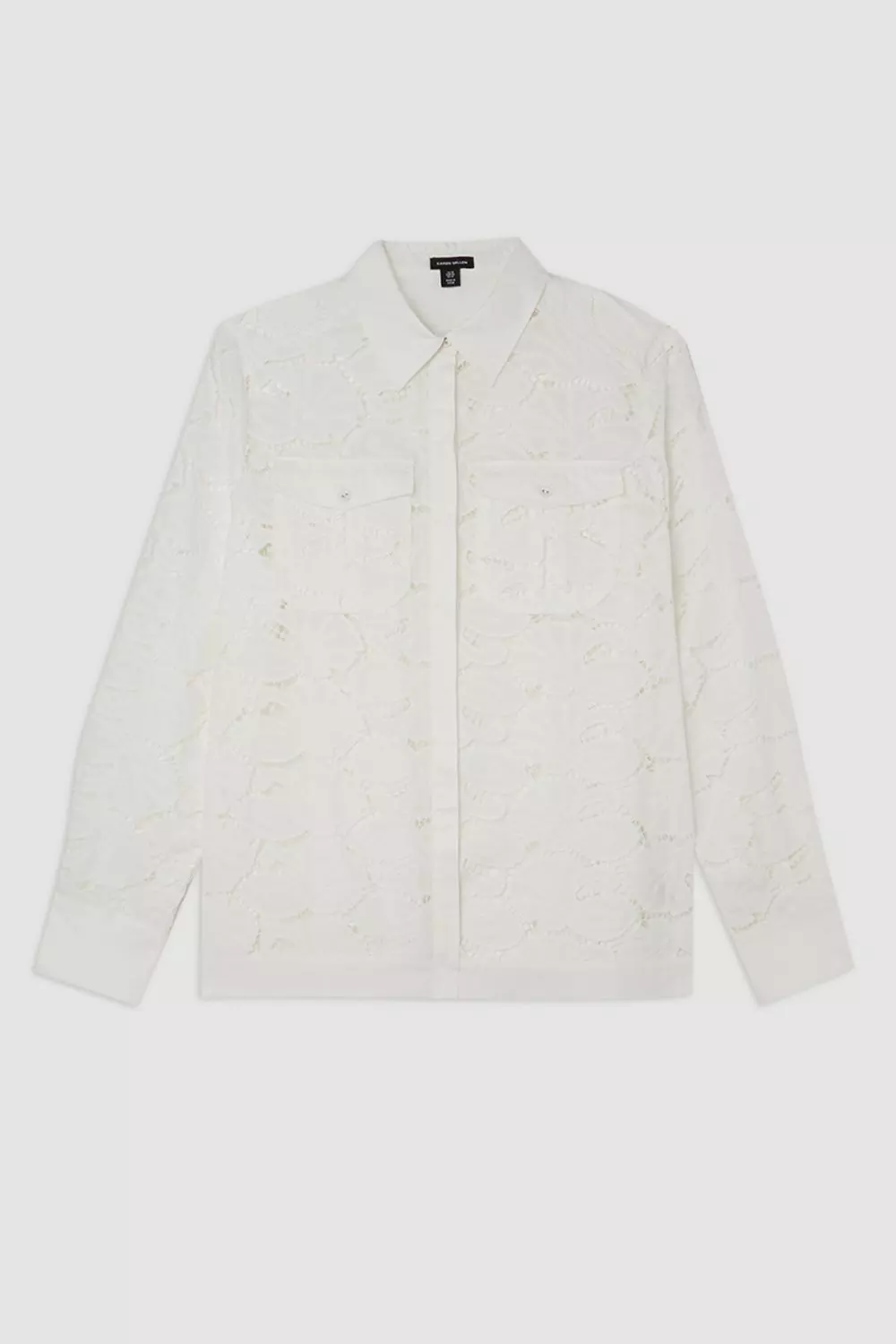 Plus Size Cotton Cutwork Woven Shirt | Karen Millen
