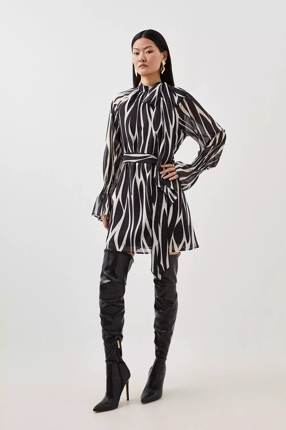 Karen millen zebra shop print shirt dress