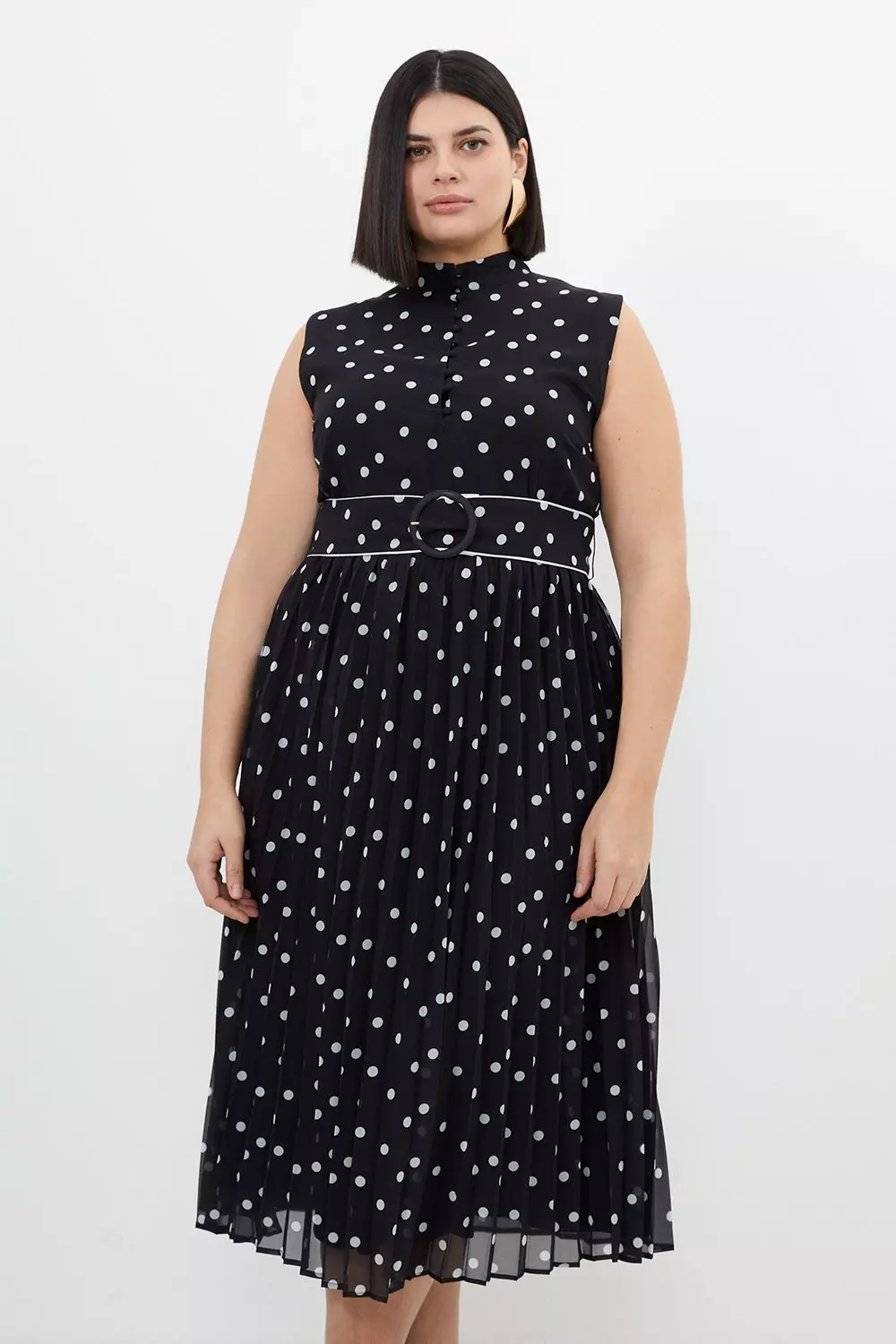 Karen millen pink outlet polka dot dress