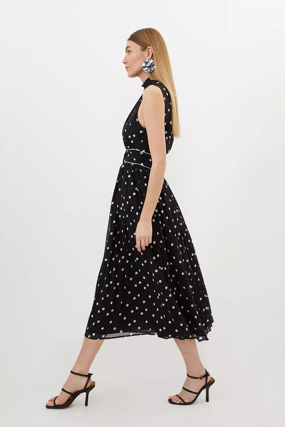 Karen millen polka hot sale dot maxi dress