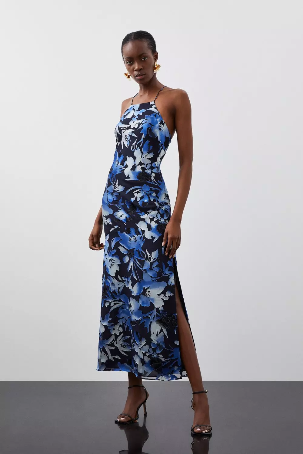 Tall navy shop maxi dress