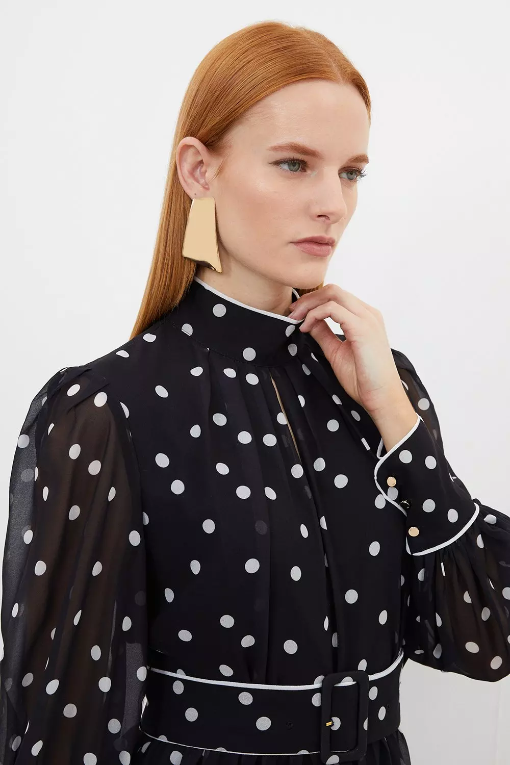 Spot pleat outlet shirt dress