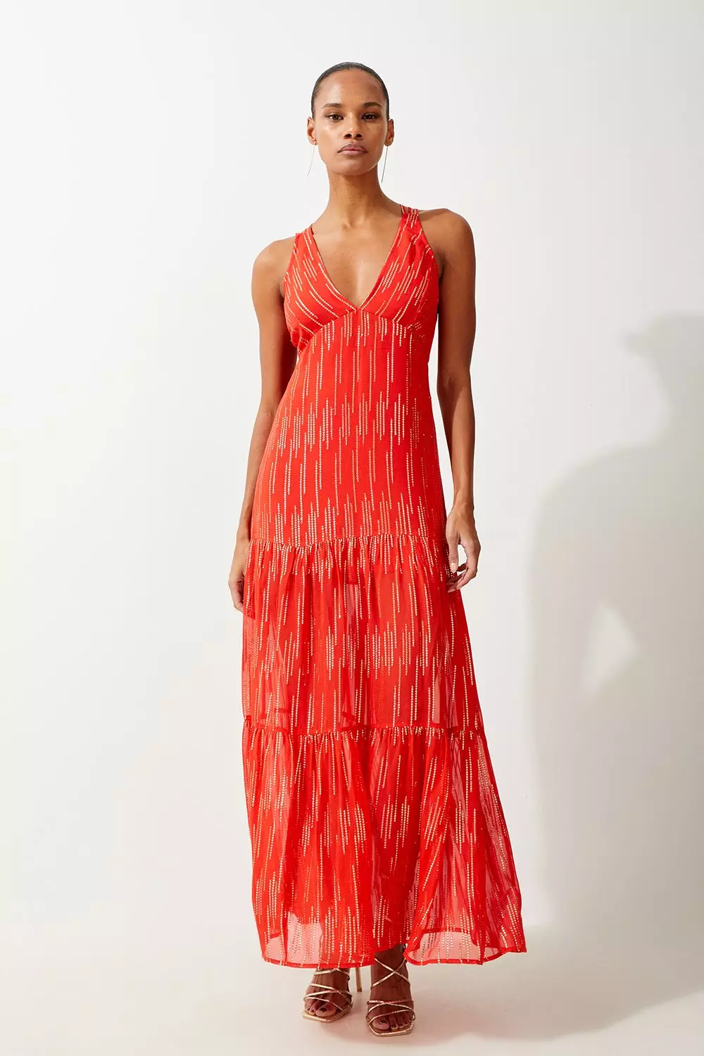 Karen millen shop orange maxi dress