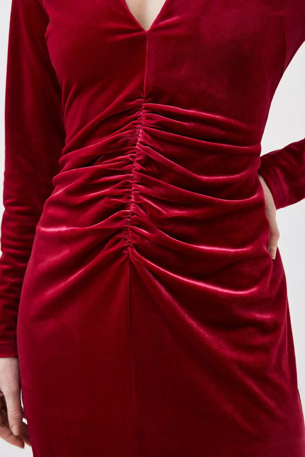 Karen millen store red velvet dress