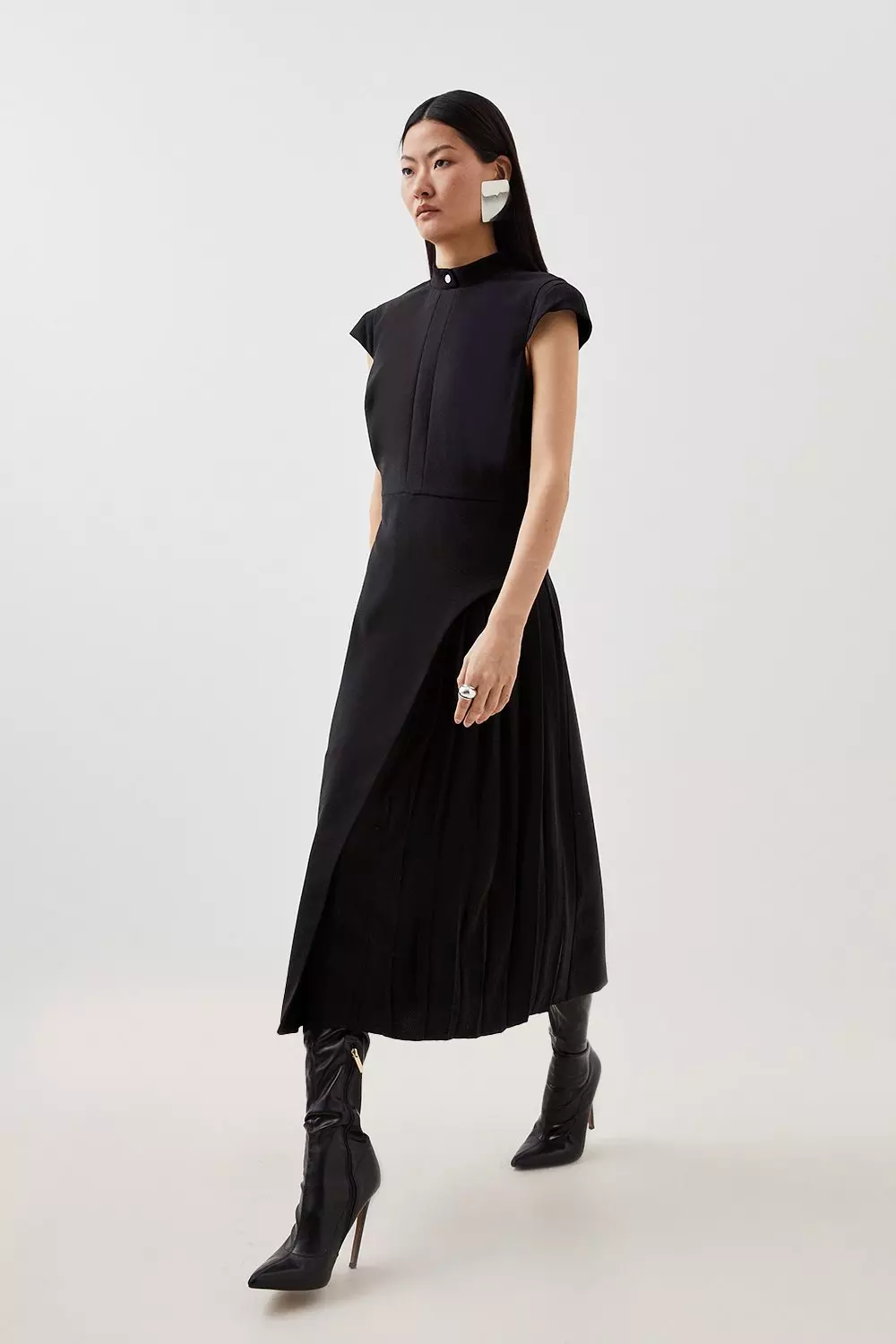 Karen millen pleated shop hem tailored dress