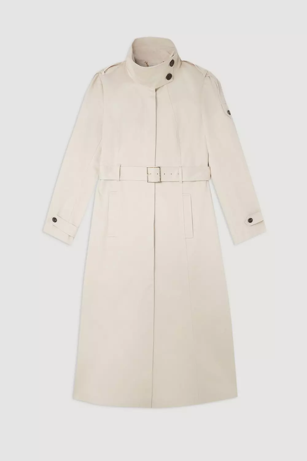 Tailored High Neck Belted Trench Coat | Karen Millen